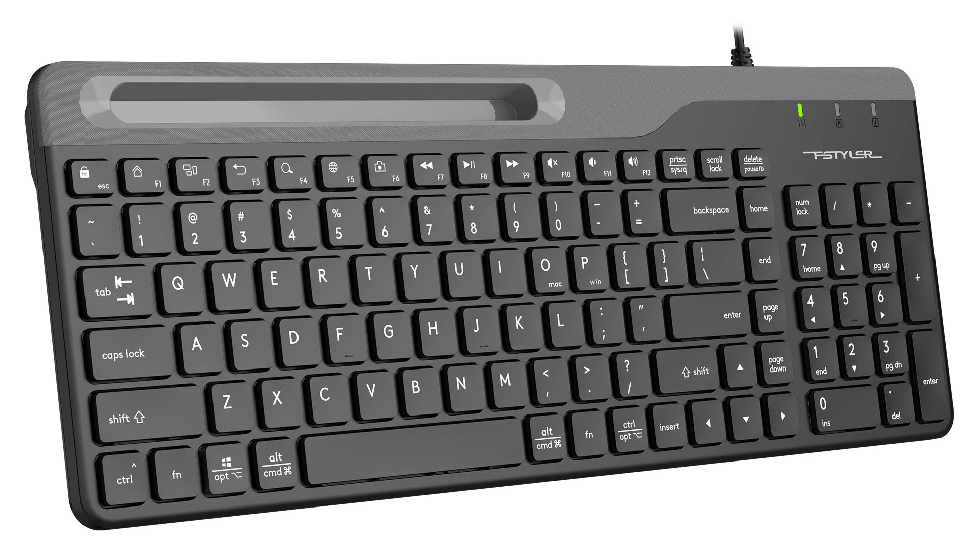 Клавиатура A4Tech Fstyler FK25 черный/серый USB slim [1530215]