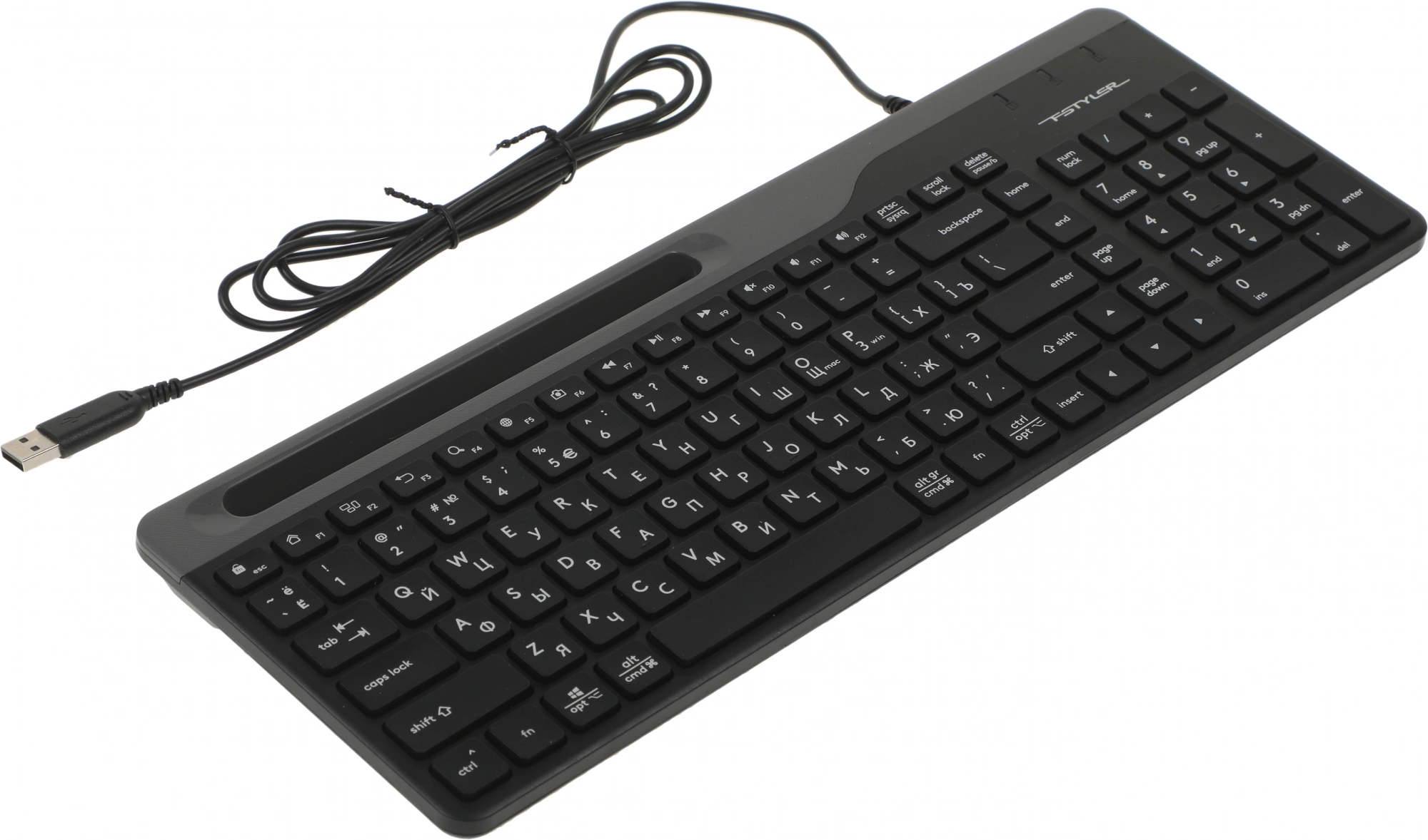 Клавиатура A4Tech Fstyler FK25 черный/серый USB slim [1530215]