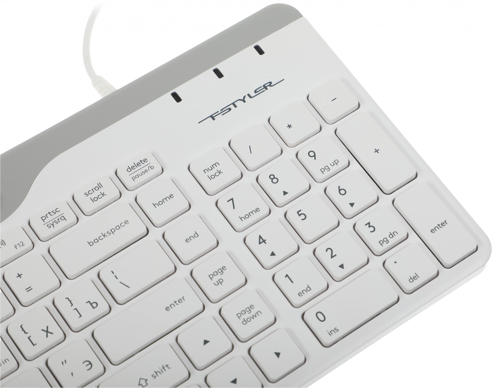Клавиатура A4Tech Fstyler FK25 белый/серый USB slim [1530217]