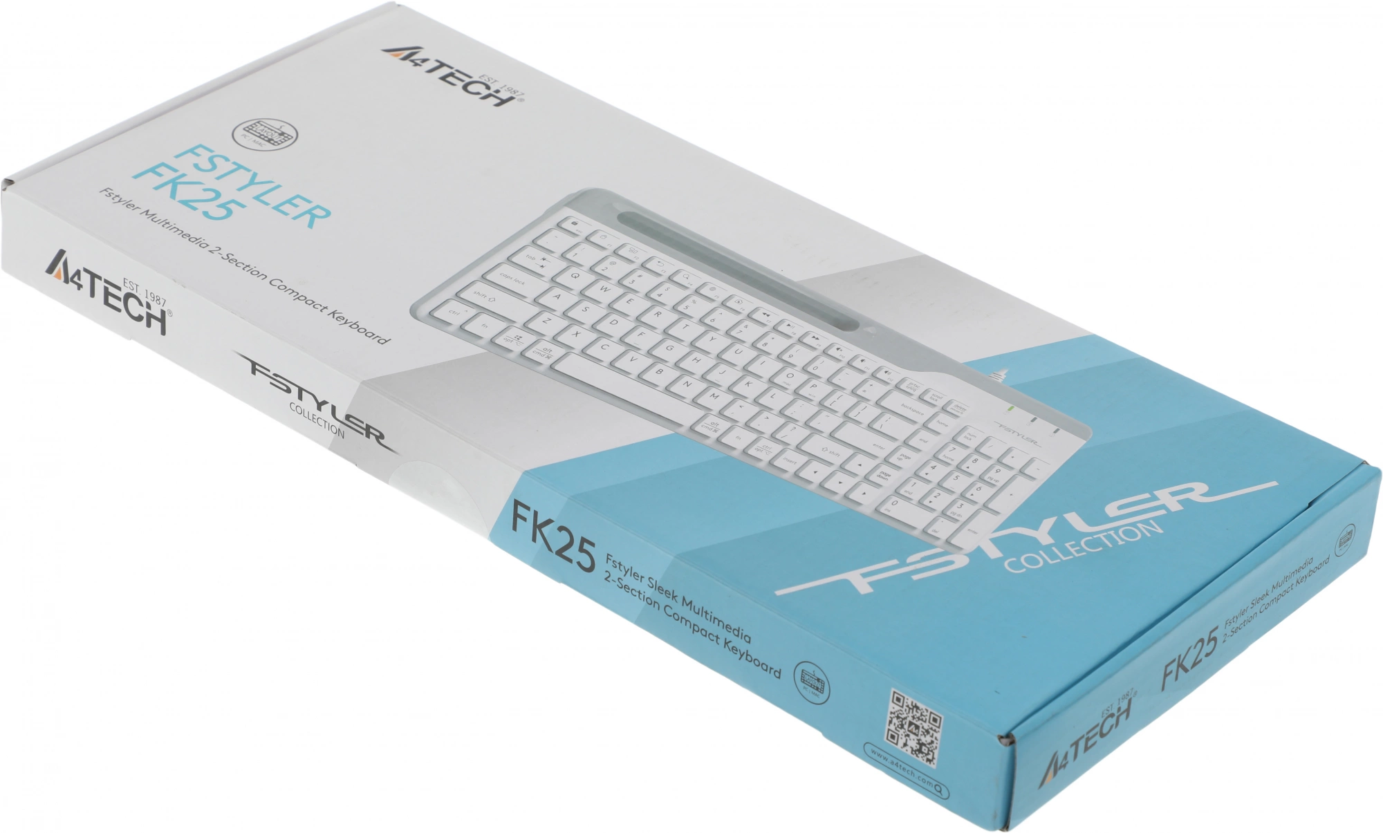 Клавиатура A4Tech Fstyler FK25 белый/серый USB slim [1530217]