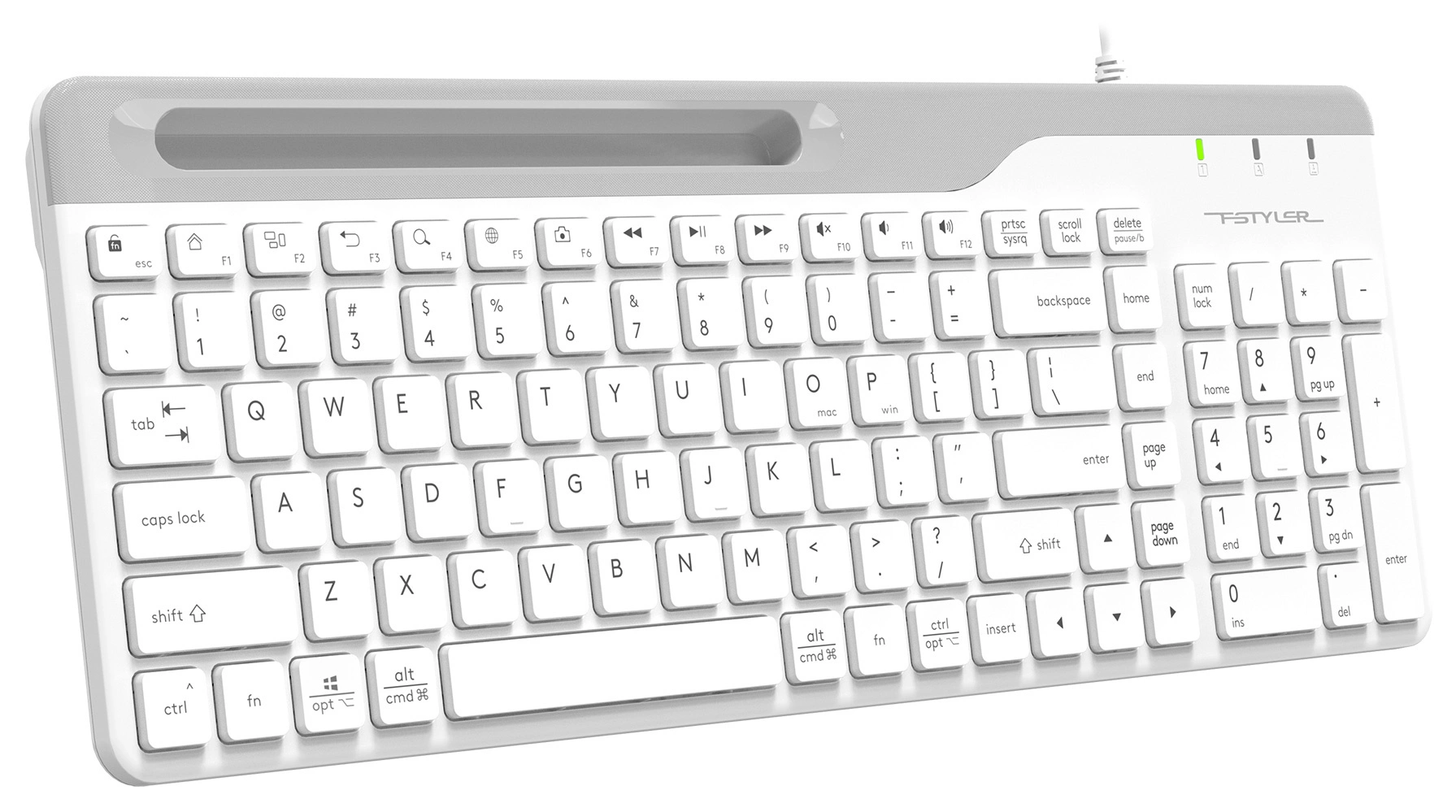 Клавиатура A4Tech Fstyler FK25 белый/серый USB slim [1530217]