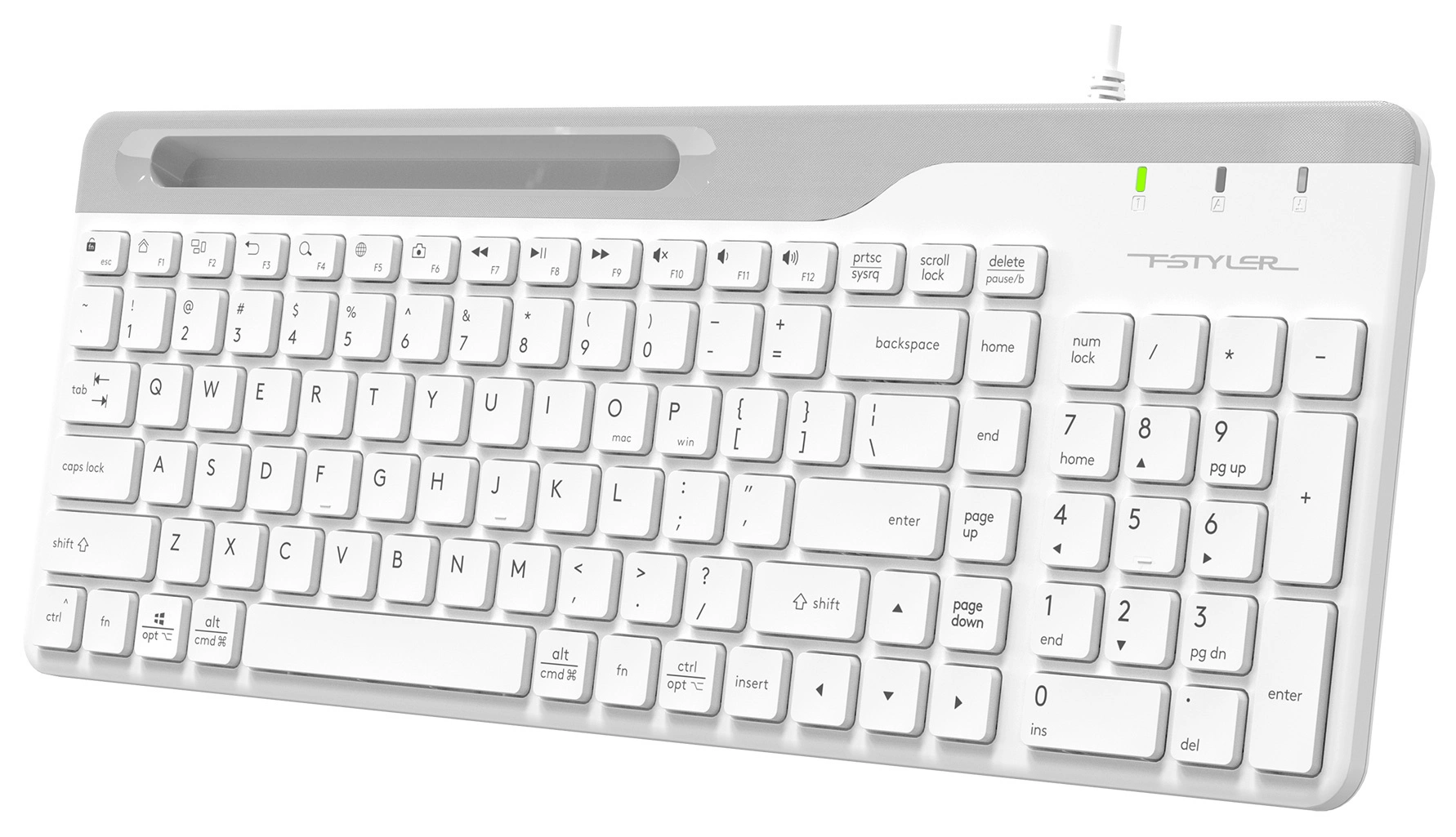 Клавиатура A4Tech Fstyler FK25 белый/серый USB slim [1530217]