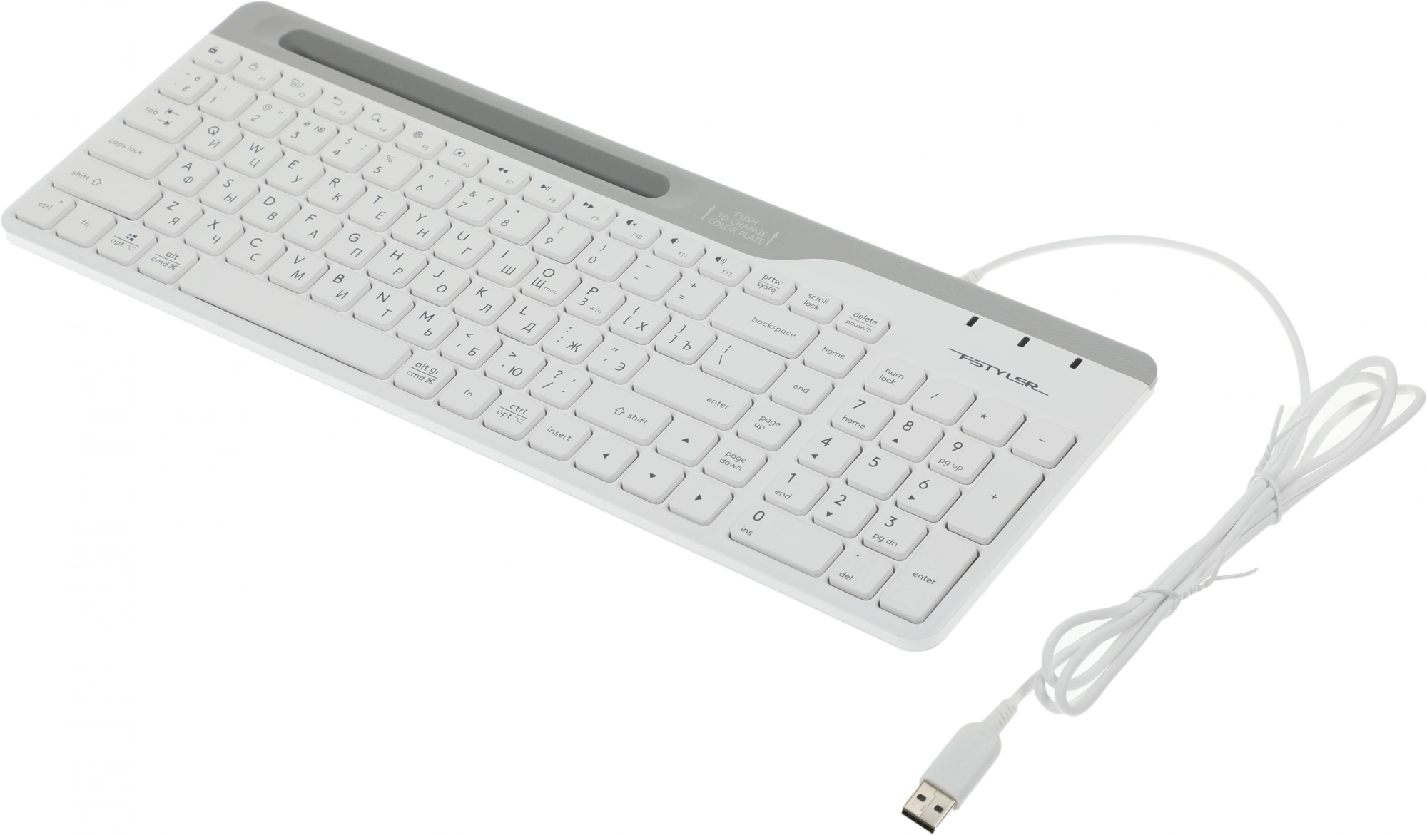 Клавиатура A4Tech Fstyler FK25 белый/серый USB slim [1530217]