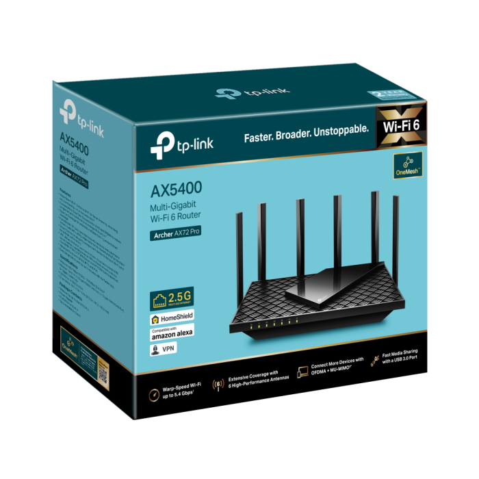 TP-Link Archer AX72 Pro AX5400 Двухдиапазонный гигабитный Wi-Fi 6 роутер