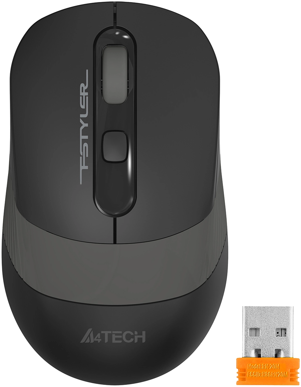 A-4Tech Мышь Fstyler FG10S черный/серый оптическая (2000dpi) беспроводная USB [1204030]