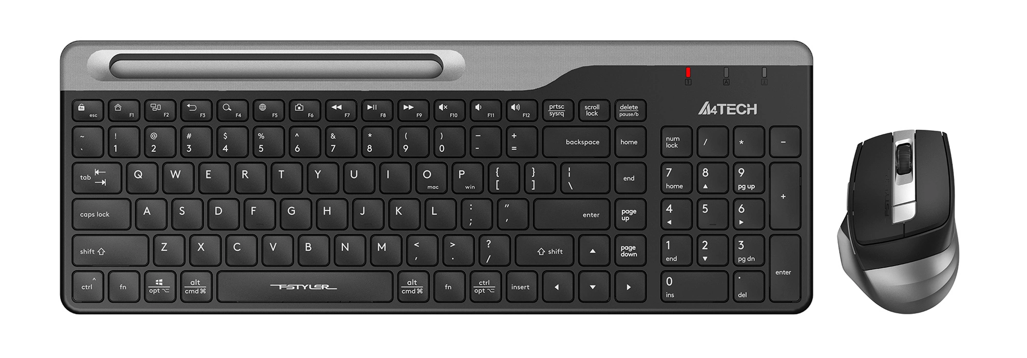 Клавиатура + мышь A4Tech Fstyler FB2535C клав:черный/серый мышь:черный/серый USB беспроводная Blueto