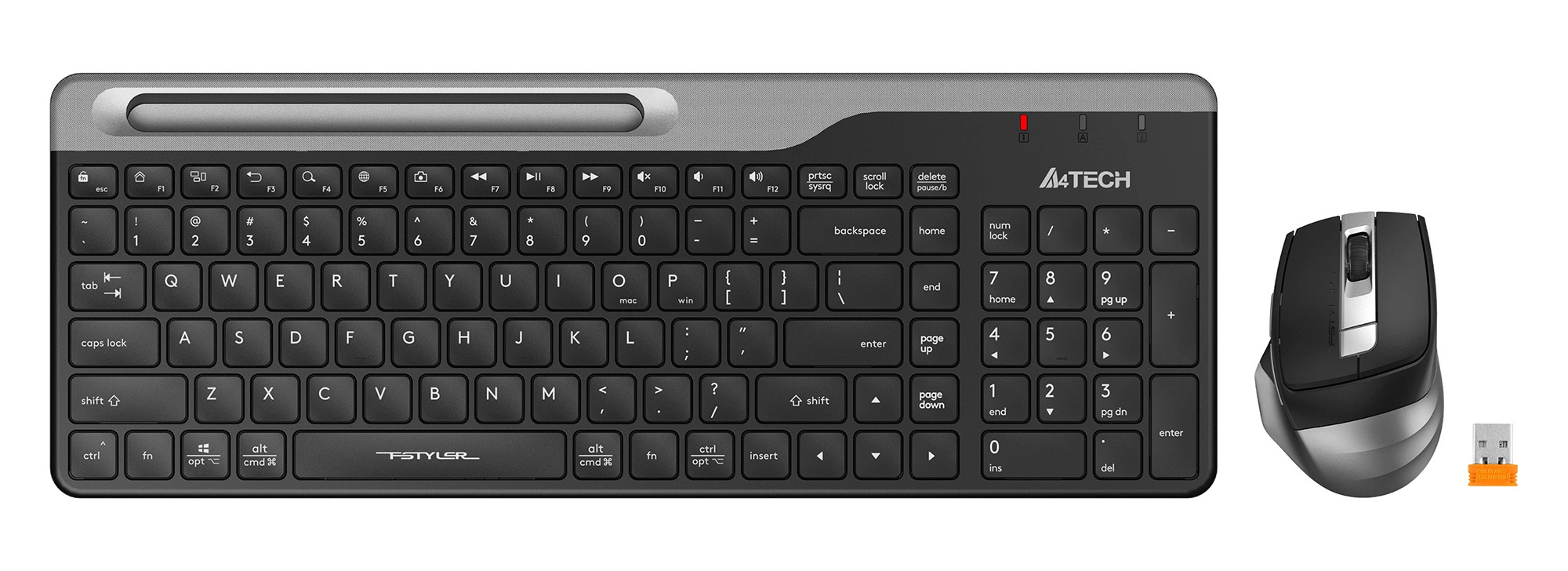 Клавиатура + мышь A4Tech Fstyler FB2535C клав:черный/серый мышь:черный/серый USB беспроводная Blueto