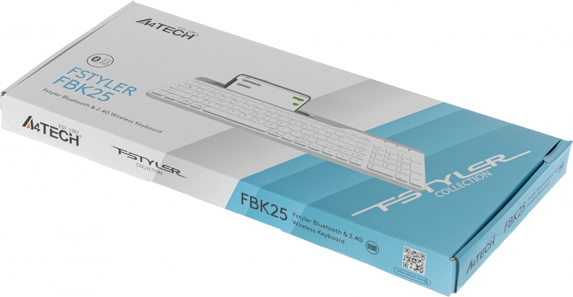 Клавиатура A4Tech Fstyler FBK25 белый/серый USB беспроводная BT/Radio slim Multimedia