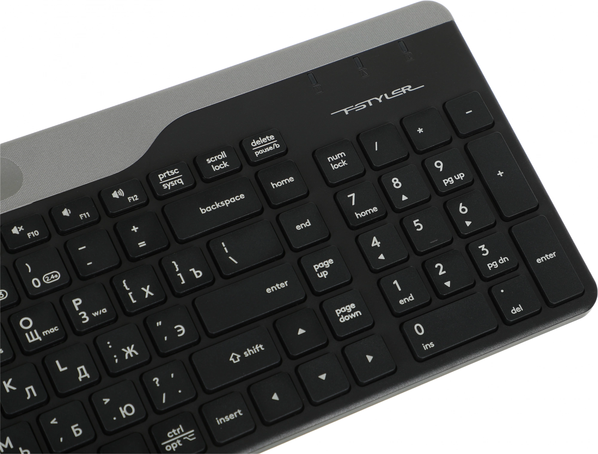 Клавиатура A4Tech Fstyler FBK25 черный/серый USB беспроводная BT/Radio slim Multimedia