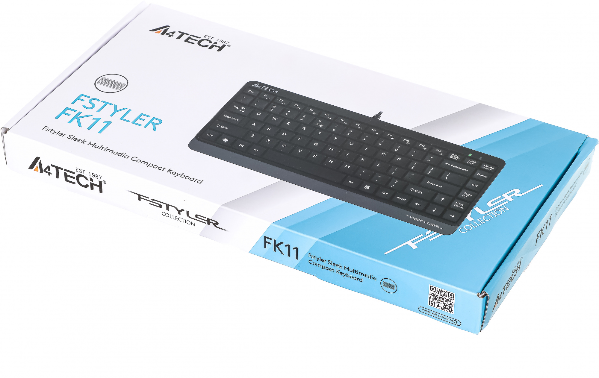 Клавиатура A4Tech Fstyler FK11 черный/серый USB slim Клавиатура A4Tech Fstyler FK11 черный/серый USB slim