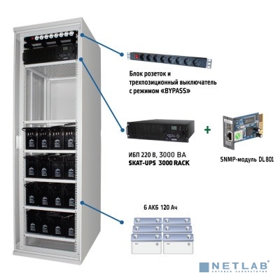 Бастион Комплекс бесперебойного питания SKAT-UPS 3000 SNMP 220В 620x660x2030mm On-Line (467)