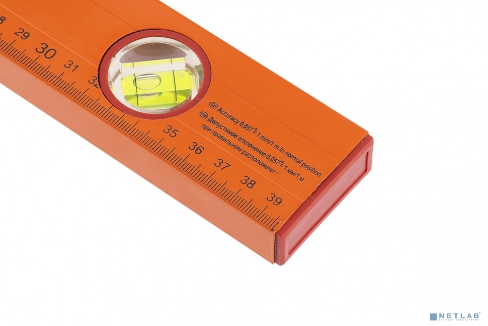 SPARTA Уровень алюминиевый, 600 мм, 3 глазка, желтый, линейка [330235]