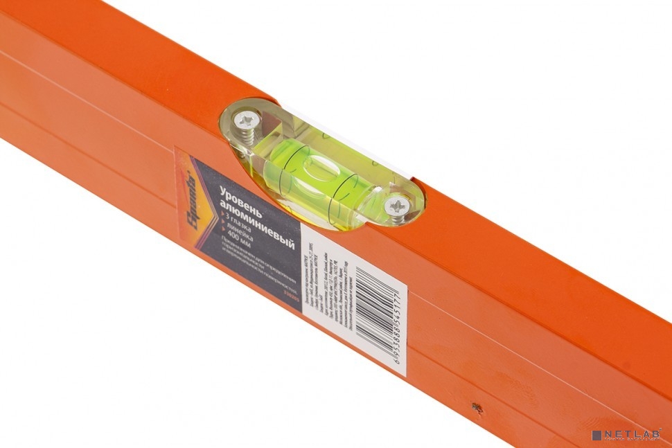 SPARTA Уровень алюминиевый, 600 мм, 3 глазка, желтый, линейка [330235]