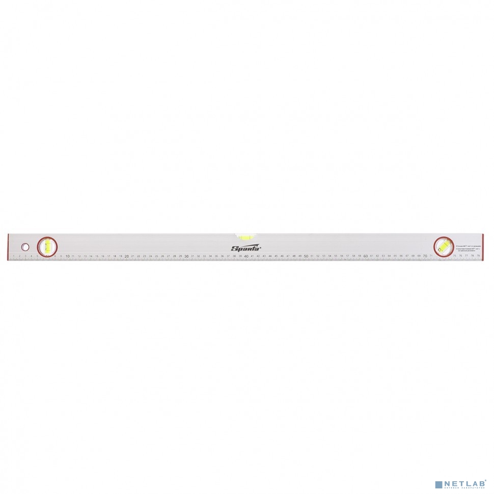 SPARTA Уровень алюминиевый, 800 мм, 3 глазка, линейка [331265]