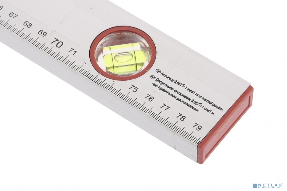 SPARTA Уровень алюминиевый, 800 мм, 3 глазка, линейка [331265]