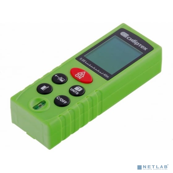 СИБРТЕХ Лазерный дальномер PM-40, 40 м, с пузырьковым уровнем [38010]