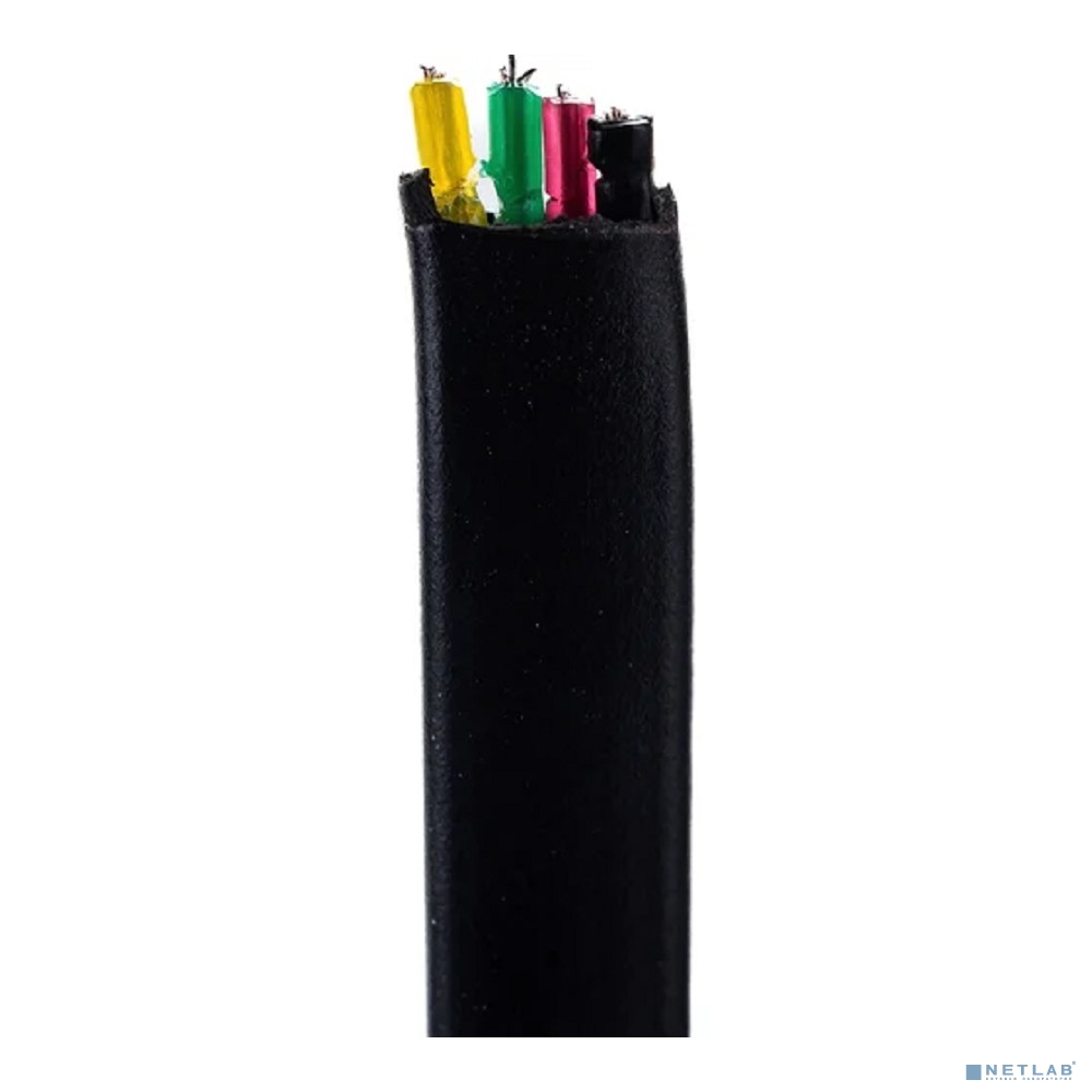 Gembird Кабель телефонный 100м (4-х жильный, 2 пары, плоский) черный Gembird Кабель телефонный 100м (4-х жильный, 2 пары, плоский) черный