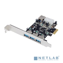 ST-Lab U750 RTL {Controller ST-Lab, PCI-E x1, U- 750, 3 ext (USB3.0) + 1 int (USB3.0), LP bracket, Ret}