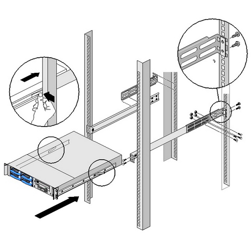 SLIDE RAIL 20-26&quot; 2U-4U  RM236/RM241/RM242 (84H341300-002)