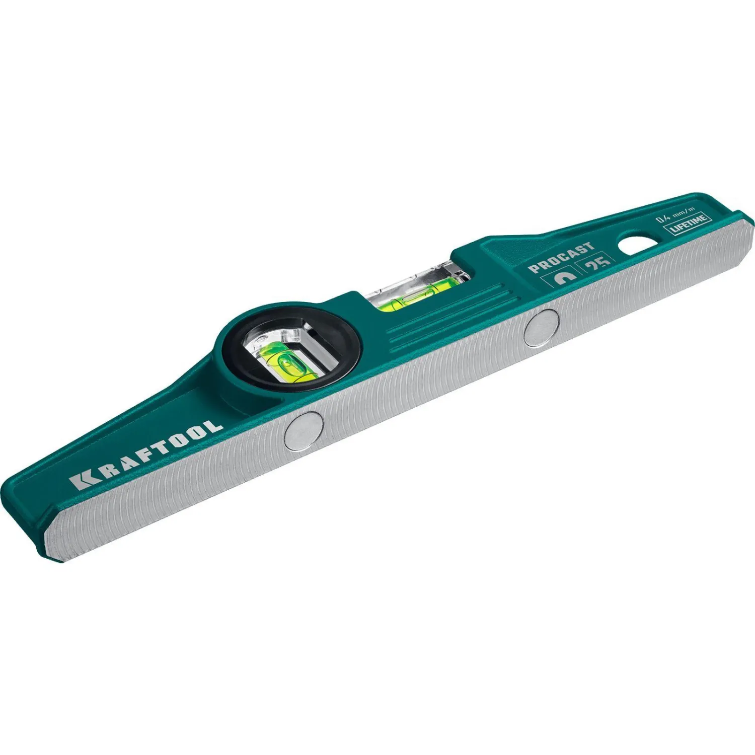 KRAFTOOL Уровень "SUPERKRAFT-M" литой, 2 ампулы, 0,5 мм/м, 250 мм [34717-025]