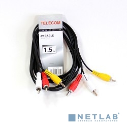 Telecom Кабель соединительный (TAV7150-1.5M) 3xRCA (M) - 3xRCA (M), стерео, аудио, 1.5м [6926123462812/6926123464090]