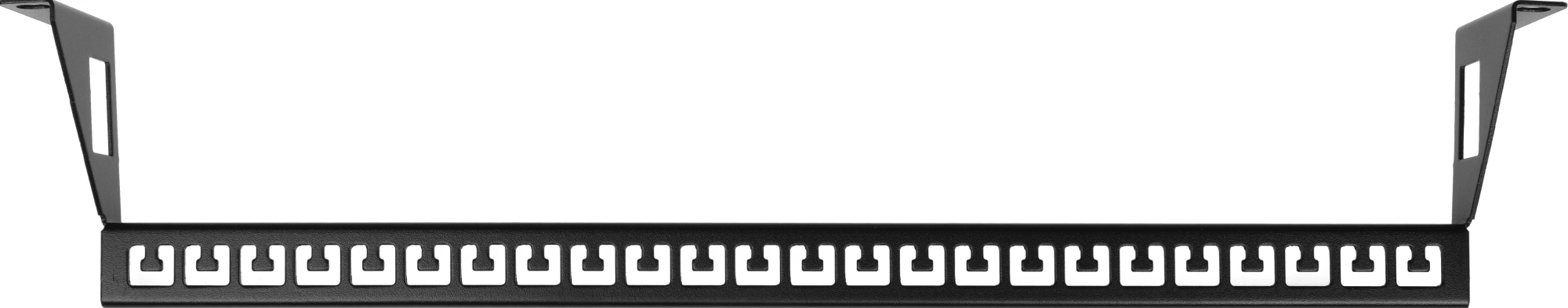 Hyperline PPBL3-19-24S-RM Модульная патч-панель 19&quot;, 24 порта, Flat Type, 1U, для модулей Keystone Jack, с задним кабельным организатором (без модулей)