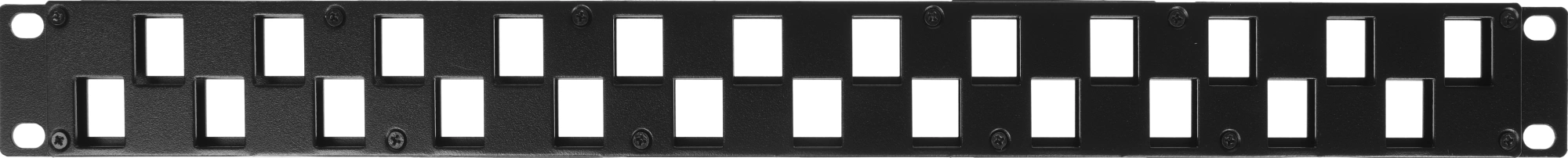 Hyperline PPBL3-19-24S-RM Модульная патч-панель 19&quot;, 24 порта, Flat Type, 1U, для модулей Keystone Jack, с задним кабельным организатором (без модулей)