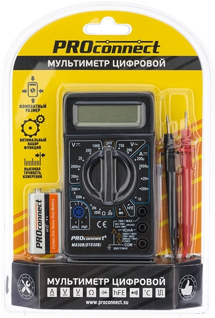Proconnect (13-3011) Портативный мультиметр M830B(DT830B) Proconnect (13-3011) Портативный мультиметр M830B(DT830B)