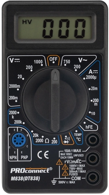 Proconnect (13-3013) Портативный мультиметр M838(DT838)