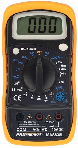 Proconnect (13-3022) Универсальный мультиметр MAS838L(DT858L)