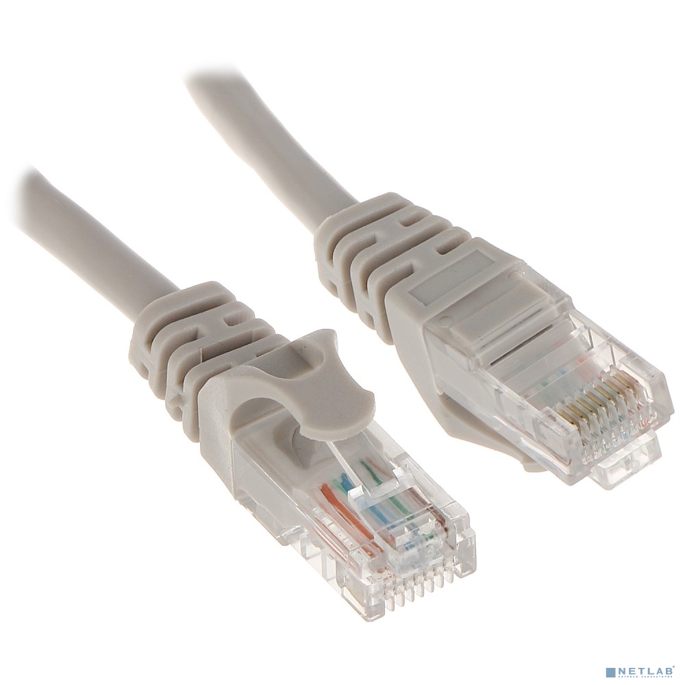 Патч-корд Bion [BPC-U5E101-2M] U/UTP, Cat.5e, AWG 26 (7/0,16мм), CCA, многожильный, PVC, 2м, серый