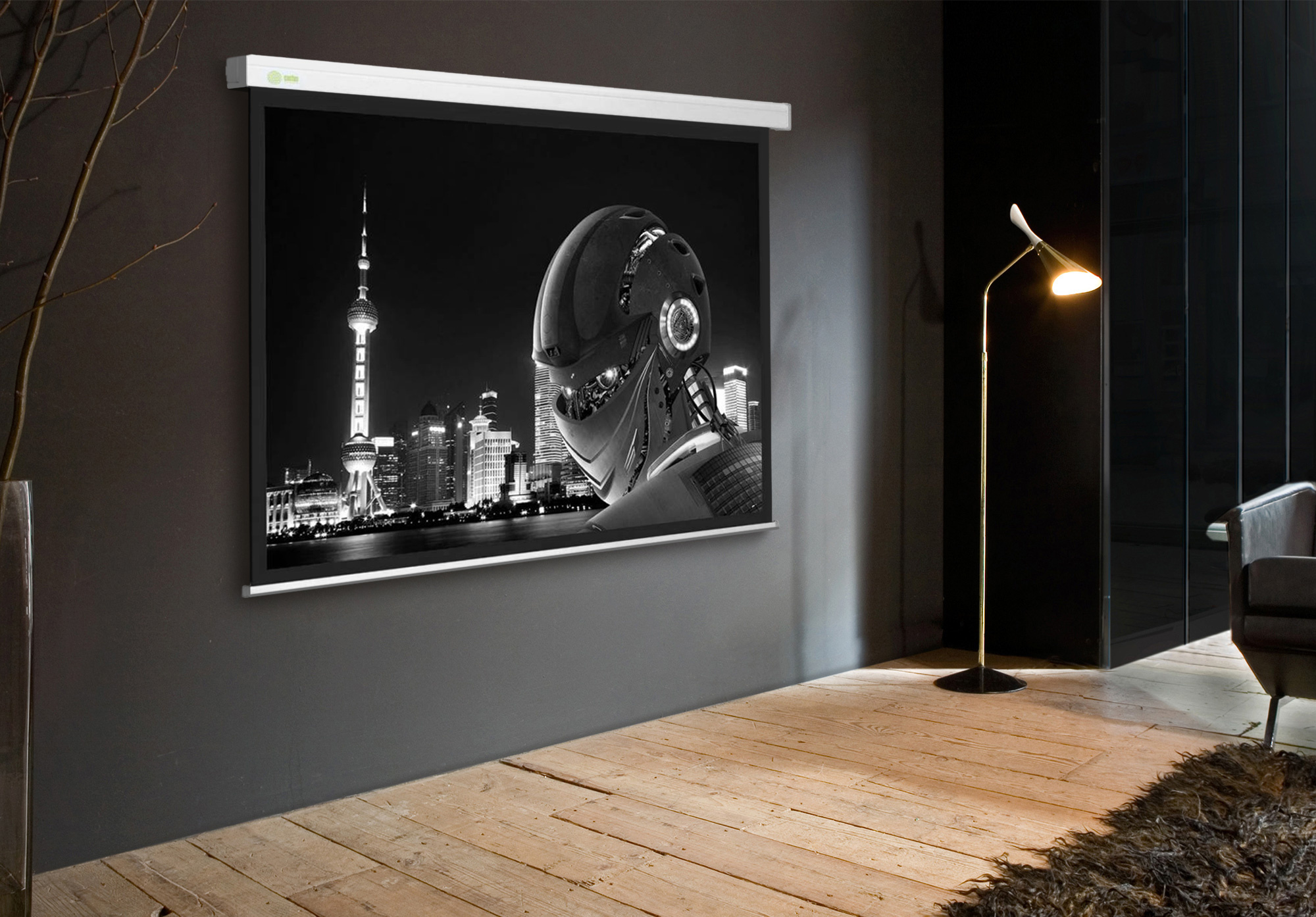 Экран Cactus Wallscreen CS-PSW-127X127 127 x 127см 1:1 настенно-потолочный рулонный белый