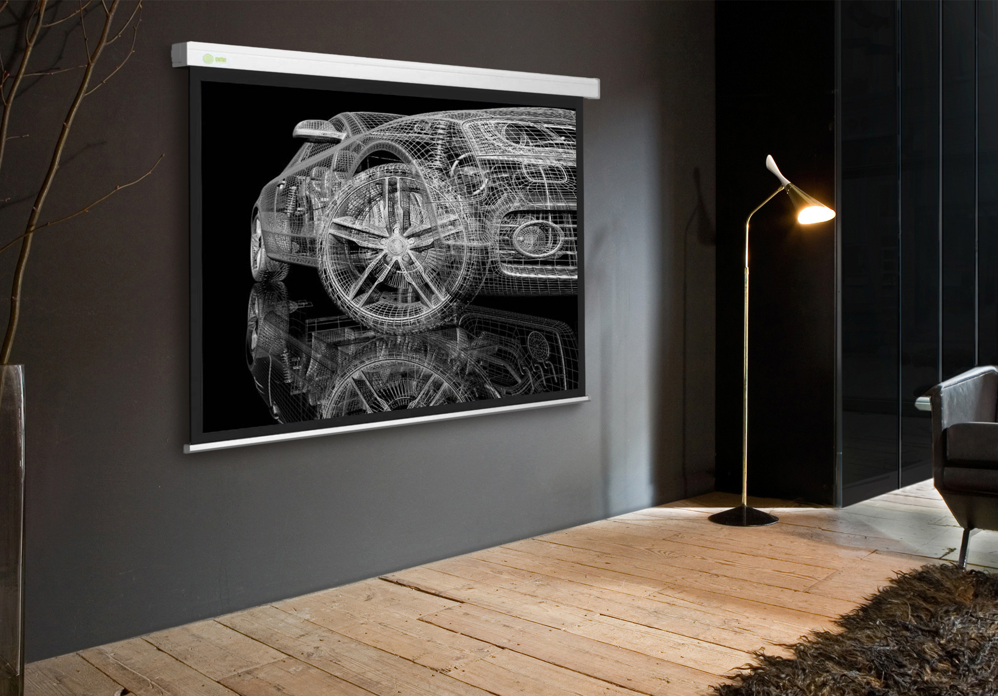 Экран Cactus Wallscreen CS-PSW-213x213 213 x 213см 1:1 настенно-потолочный рулонный белый