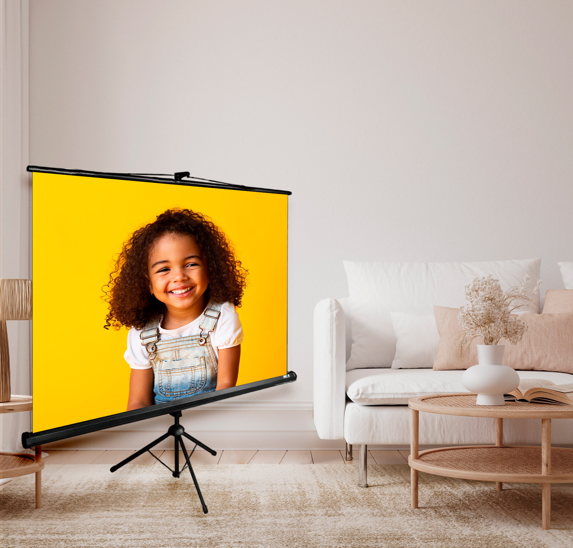 Экран Cactus Triscreen CS-PST-150X150 150х150 см 1:1, напольный белый