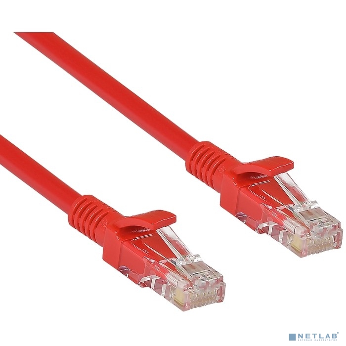 Exegate EX258666RUS Патч-корд UTP-RJ45-RJ45-5e-0,3M-RD, UTP, cat.5e, 0.3м, красный