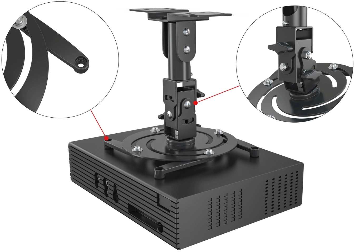 Cactus CS-VM-PR04-BK черный Кронштейн для проектора макс.10кг настенный и потолочный поворот и наклон Cactus CS-VM-PR04-BK черный Кронштейн для проектора макс.10кг настенный и потолочный поворот и наклон