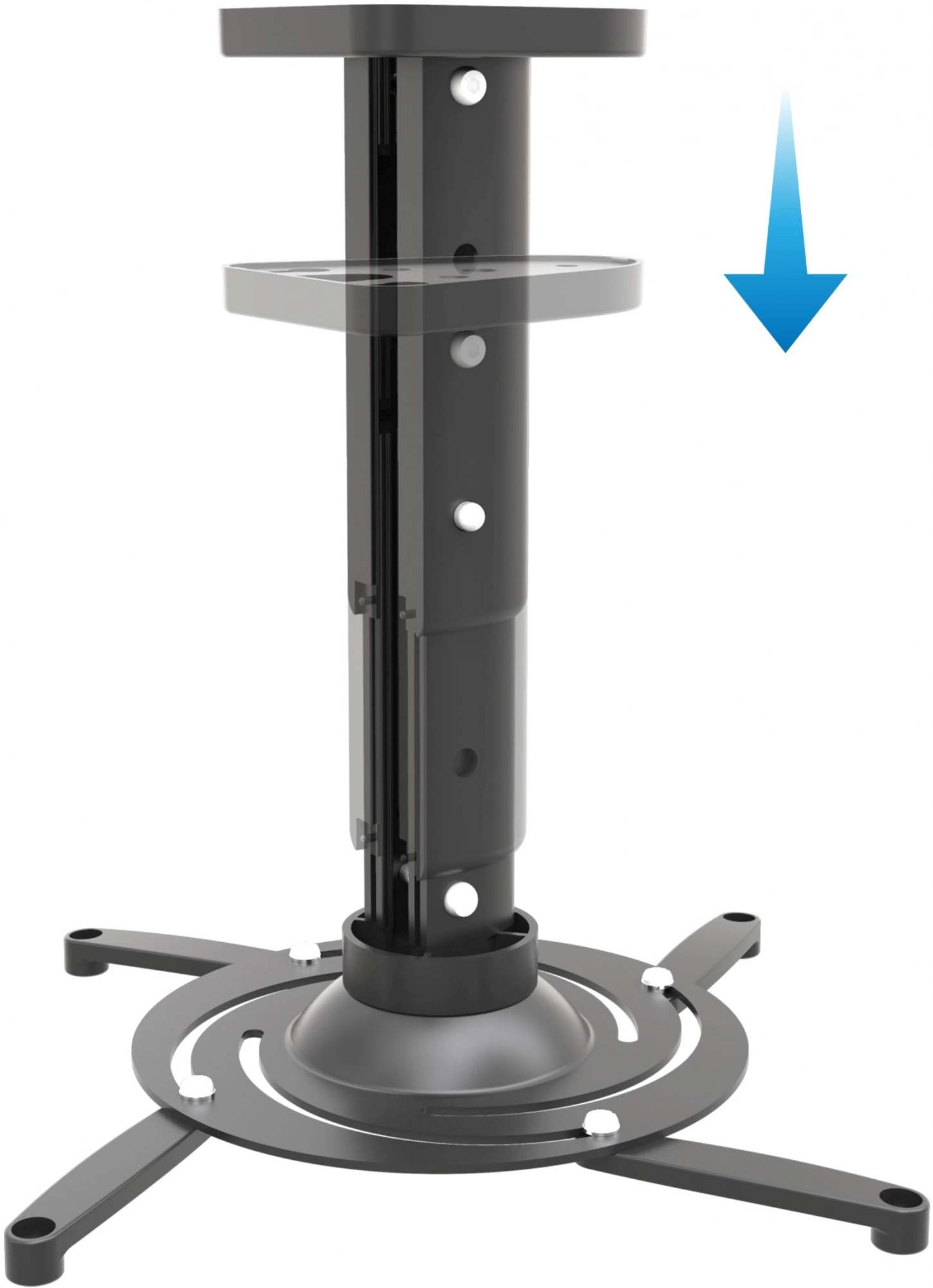 Cactus CS-VM-PR05M-BK черный Кронштейн для проектора макс.10кг настенный и потолочный поворот и наклон