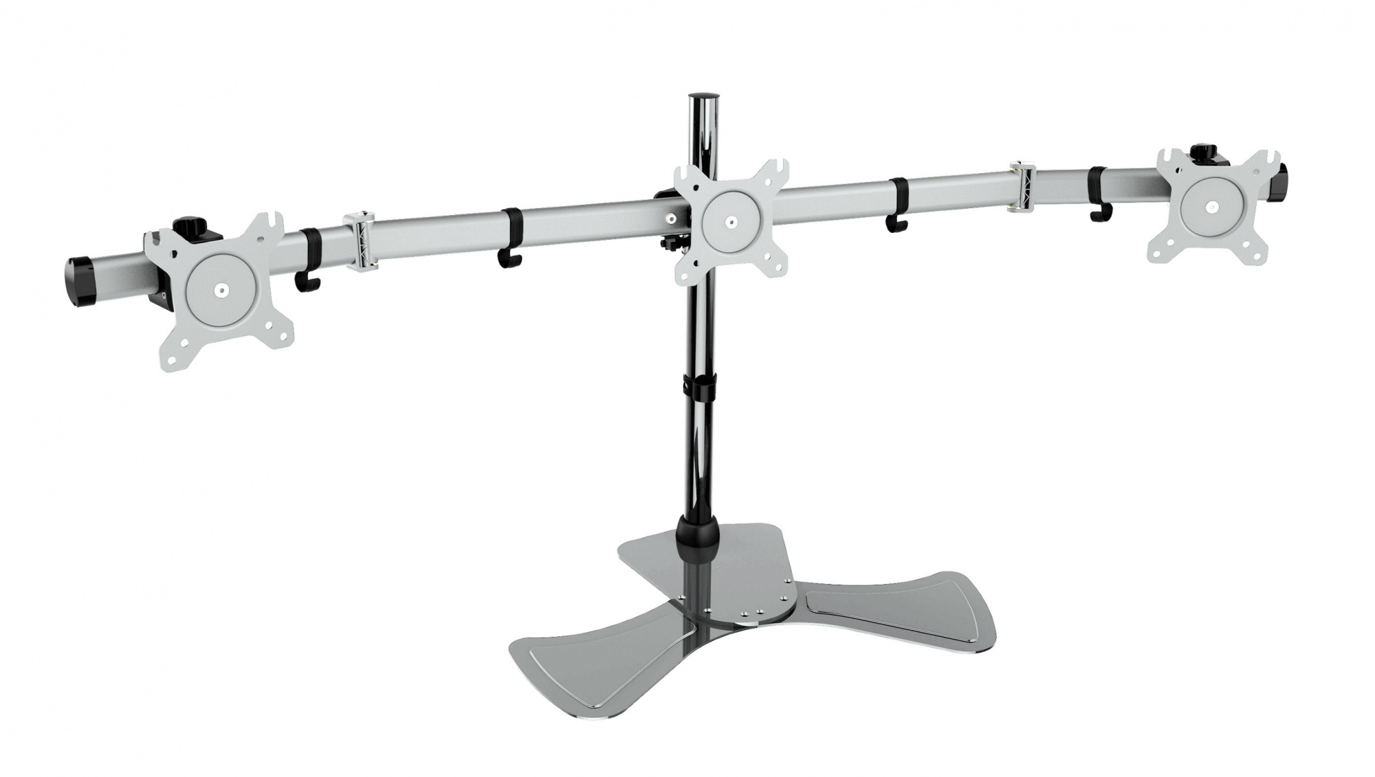 Cactus CS-VM-MP330S-AL серебристый Кронштейн для 3-х мониторов 15"-24" макс.8кг настольный наклон