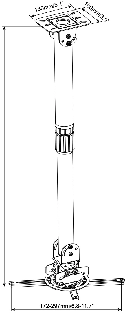 Cactus CS-VM-PR16L-AL серебристый Кронштейн для проектора макс.13.6кг настенный и потолочный поворот Cactus CS-VM-PR16L-AL серебристый Кронштейн для проектора макс.13.6кг настенный и потолочный поворот