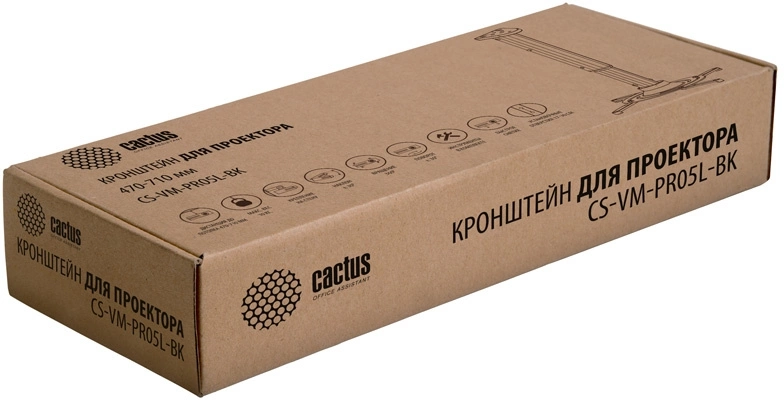 Cactus CS-VM-PR05L-BK черный Кронштейн для проектора макс.10кг настенный и потолочный поворот Cactus CS-VM-PR05L-BK черный Кронштейн для проектора макс.10кг настенный и потолочный поворот