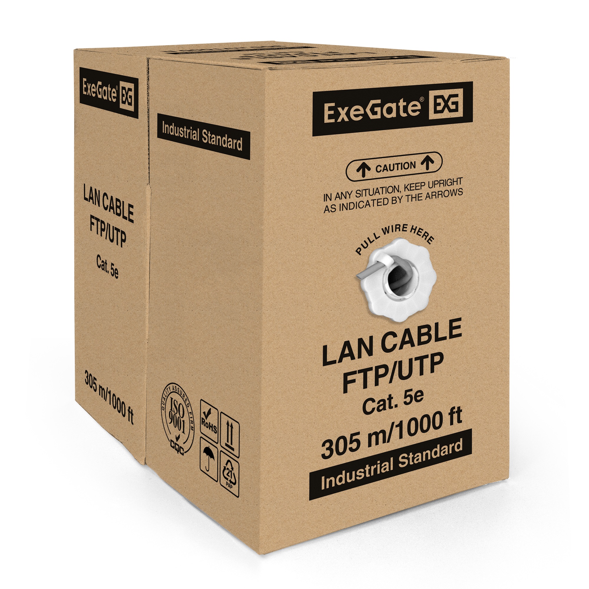 Exegate EX264556RUS Кабель UTP 4 пары кат.5e Exegate 100% медь, 26AWG, бухта 305м, серый, PVC Exegate EX264556RUS Кабель UTP 4 пары кат.5e Exegate 100% медь, 26AWG, бухта 305м, серый, PVC