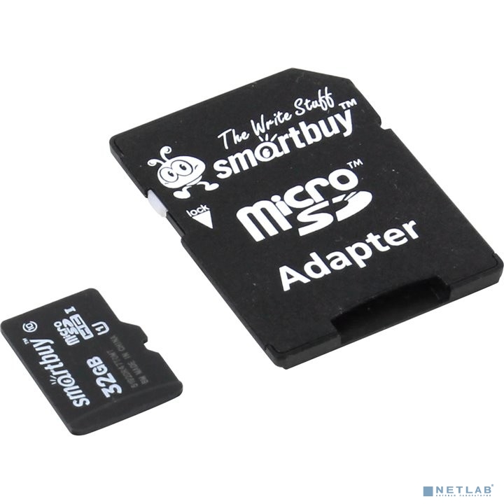 Micro SecureDigital 32Gb Smart buy SB32GBSDCL10-01 {Micro SDHC Class 10, SD adapter}