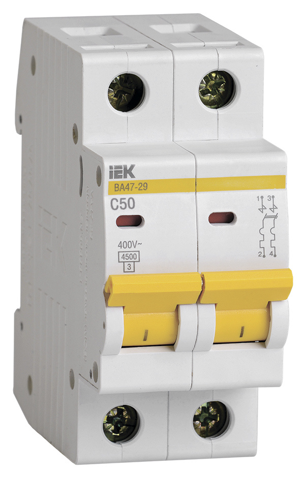 Iek MVA20-2-050-C Авт. выкл.ВА47-29 2Р 50А 4,5кА х-ка С ИЭК