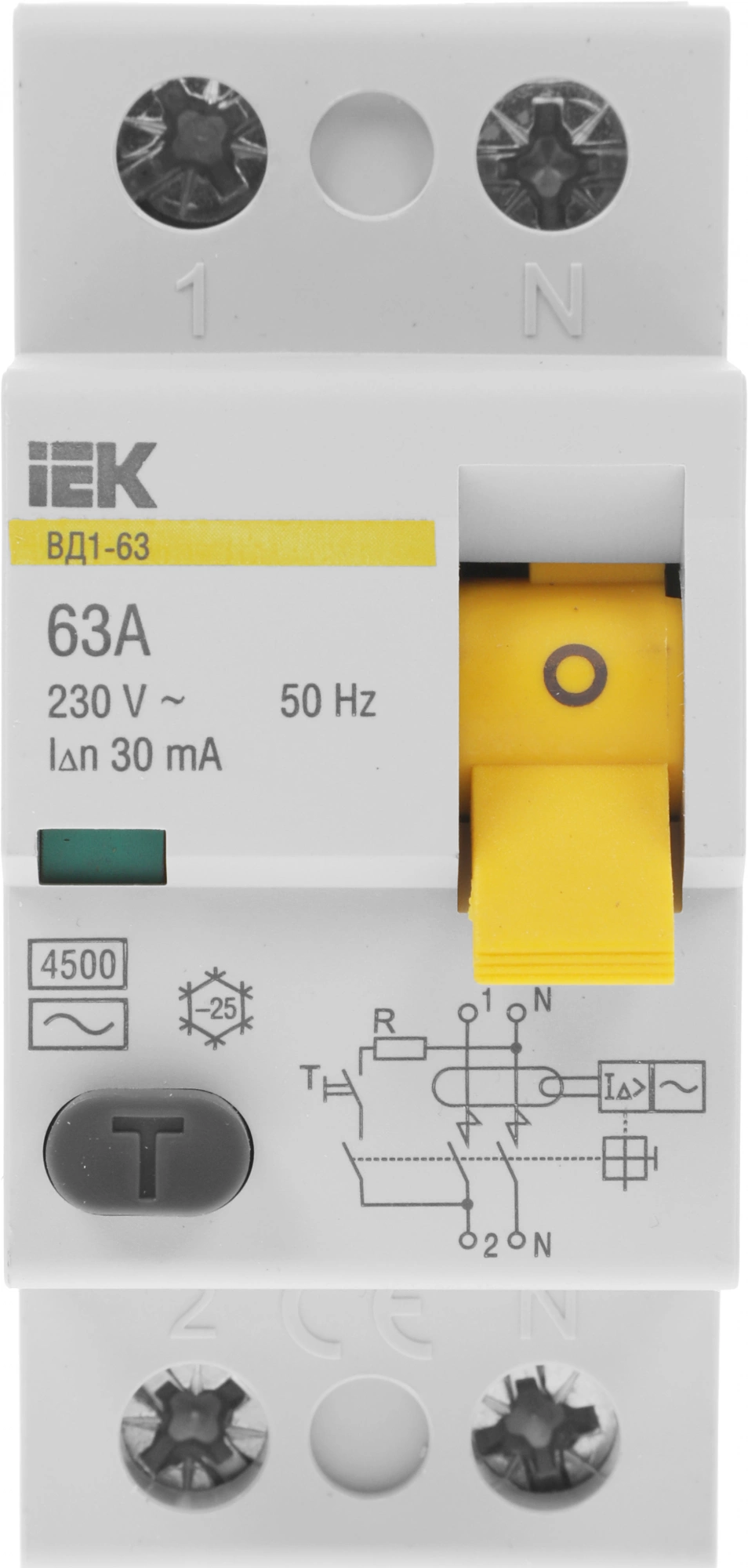 Iek MDV10-2-063-030 УЗО ВД1-63 2Р 63А 30мА ИЭК
