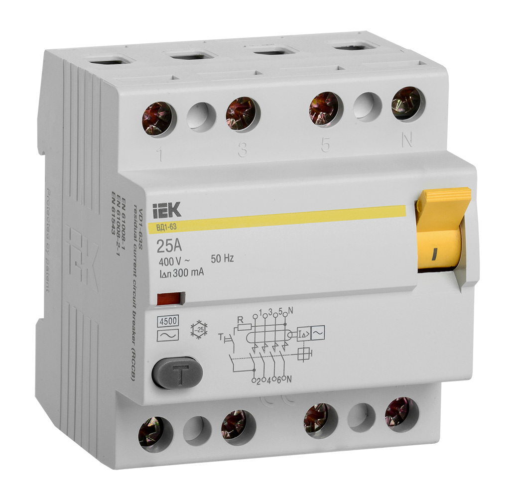 Iek MDV10-4-025-300 УЗО ВД1-63 4Р 25А 300мА ИЭК