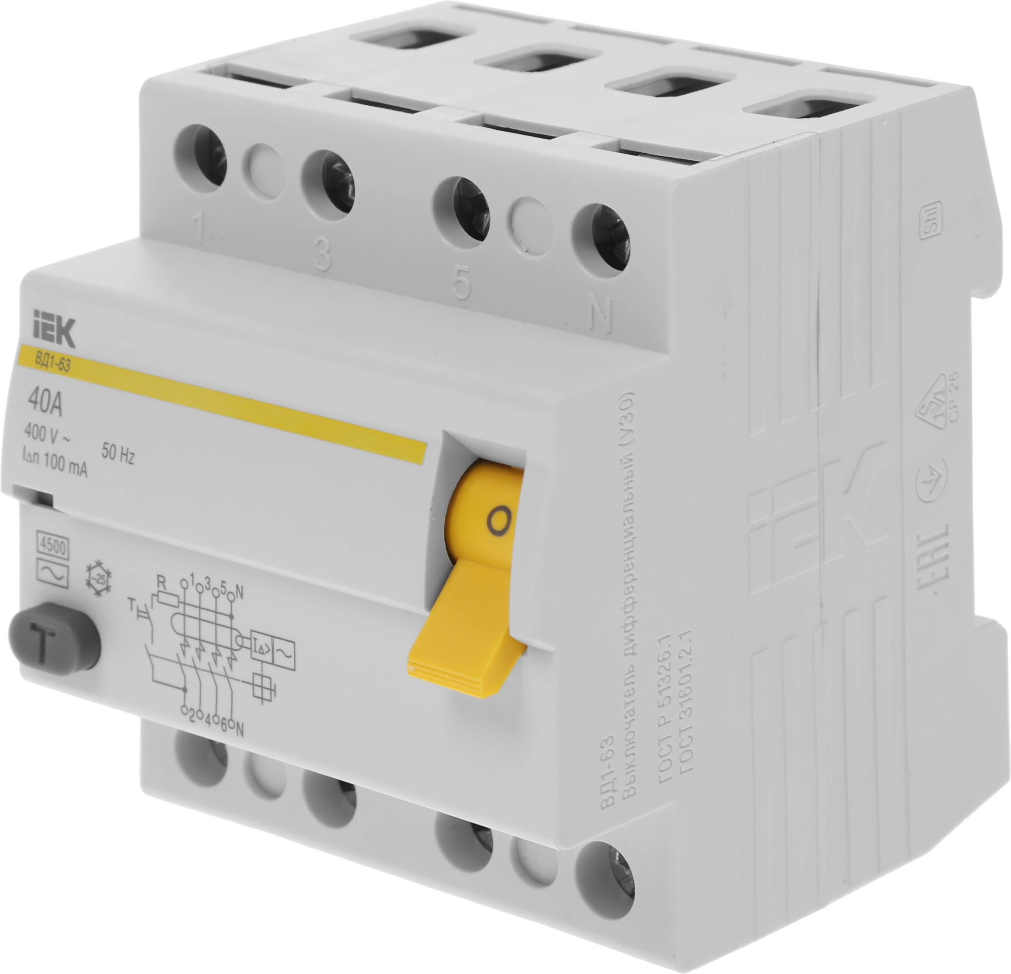 Iek MDV10-4-040-100 УЗО ВД1-63 4Р 40А 100мА ИЭК