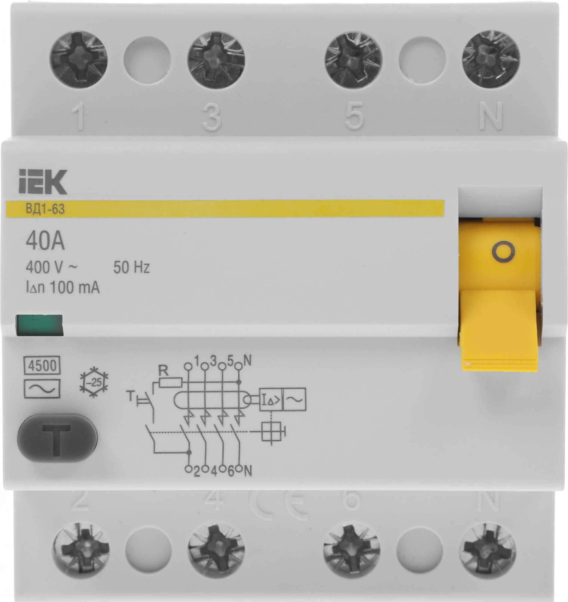 Iek MDV10-4-040-100 УЗО ВД1-63 4Р 40А 100мА ИЭК
