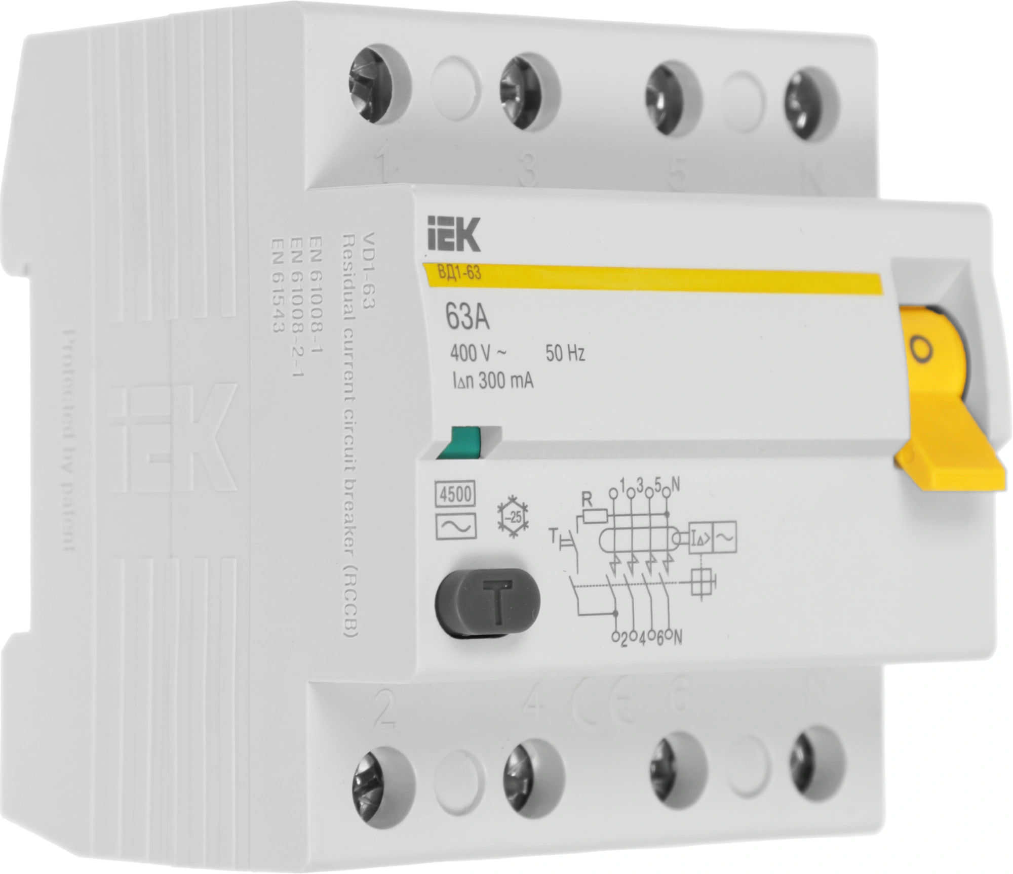 Iek MDV10-4-063-300 УЗО ВД1-63 4Р 63А 300мА ИЭК