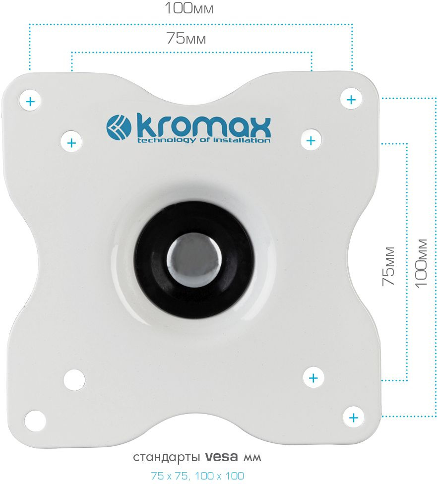 Kromax DIX-15 белый , Кр. стал. наст. для TV 15"-28", max 30 кг Kromax DIX-15 белый , Кр. стал. наст. для TV 15"-28", max 30 кг