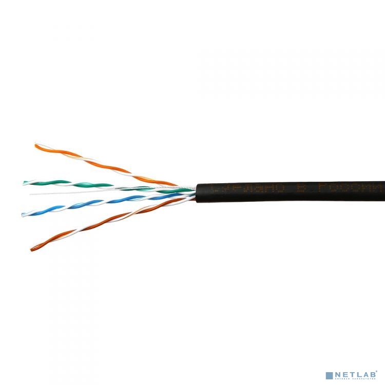 SkyNet Кабель UTP outdoor 4x2x0,48, медный, FLUKE TEST, кат.5e, однож., (305м) box, черный [CSS-UTP-4-CU-OUT]